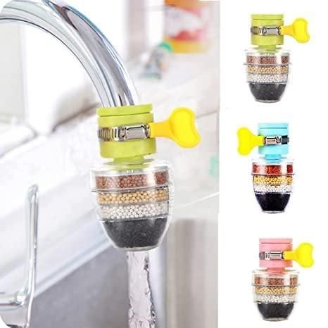 Activated Carbon 5-Layer Faucet Water Filter – Stainless Steel Tap Purifier for Kitchen & Home Use (Pack of 2)