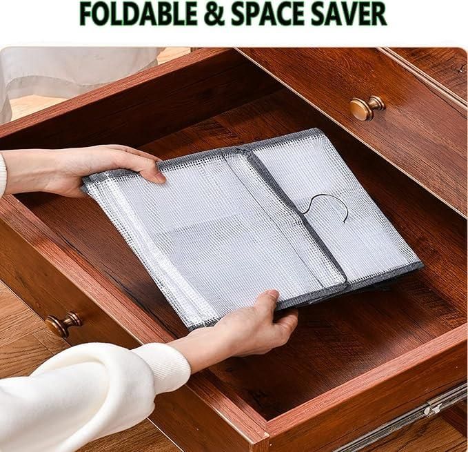 Hanging Closet Foldable Organizer – 6 Slot PVC Mesh Storage Rack for Clothes, Lingerie & Wardrobe Essentials (Pack of 1)