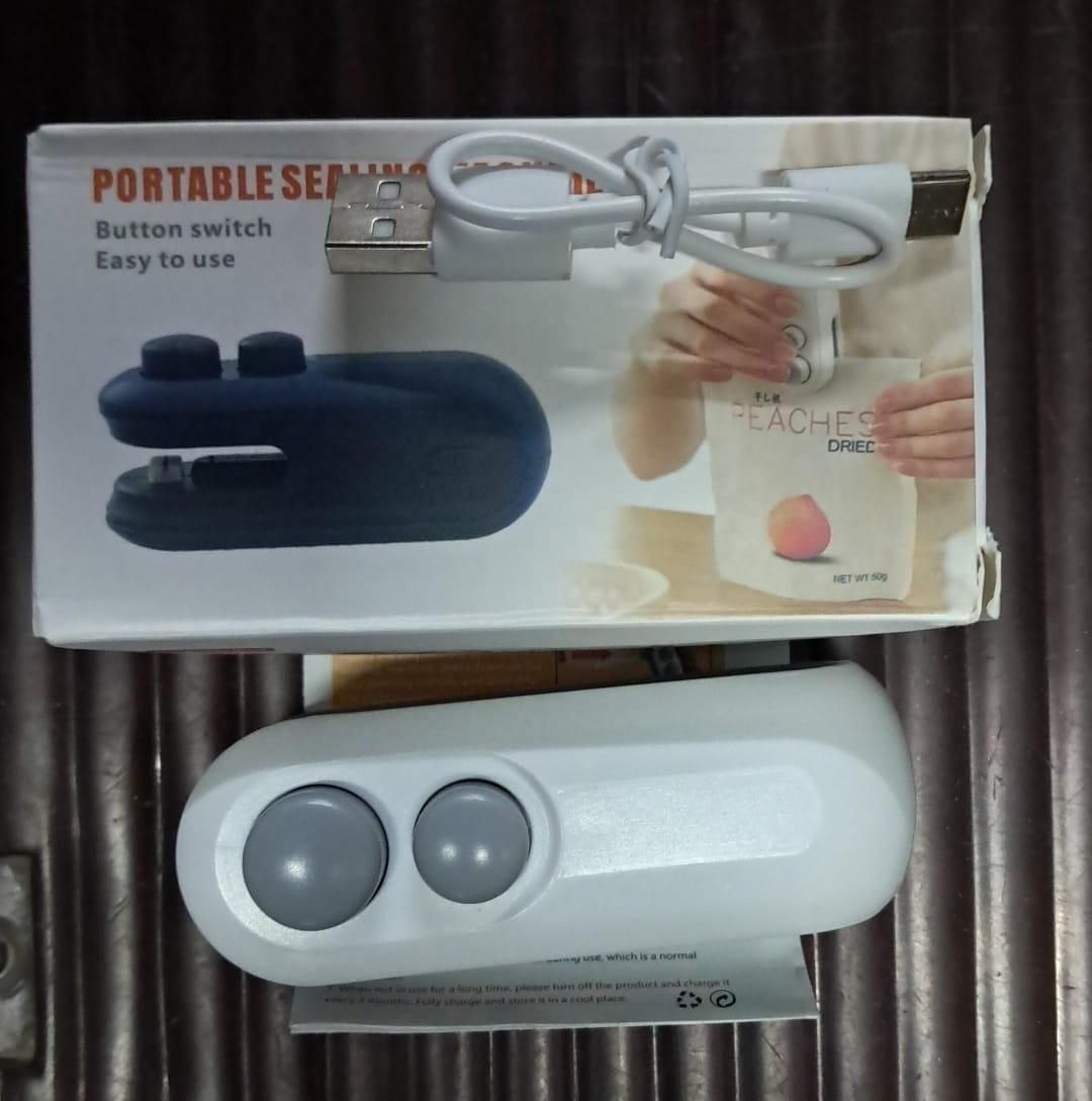 2-in-1 USB Rechargeable Mini Bag Sealer with Cutter | Portable Heat Seal Machine with Magnetic Base