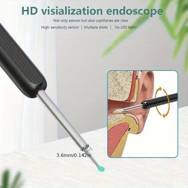Smart Visual Ear Wax Cleaner with WiFi Camera – Ear Cleaning Kit with 6 Silicone Tips & 8-Piece Tool Set (Pack of 1)