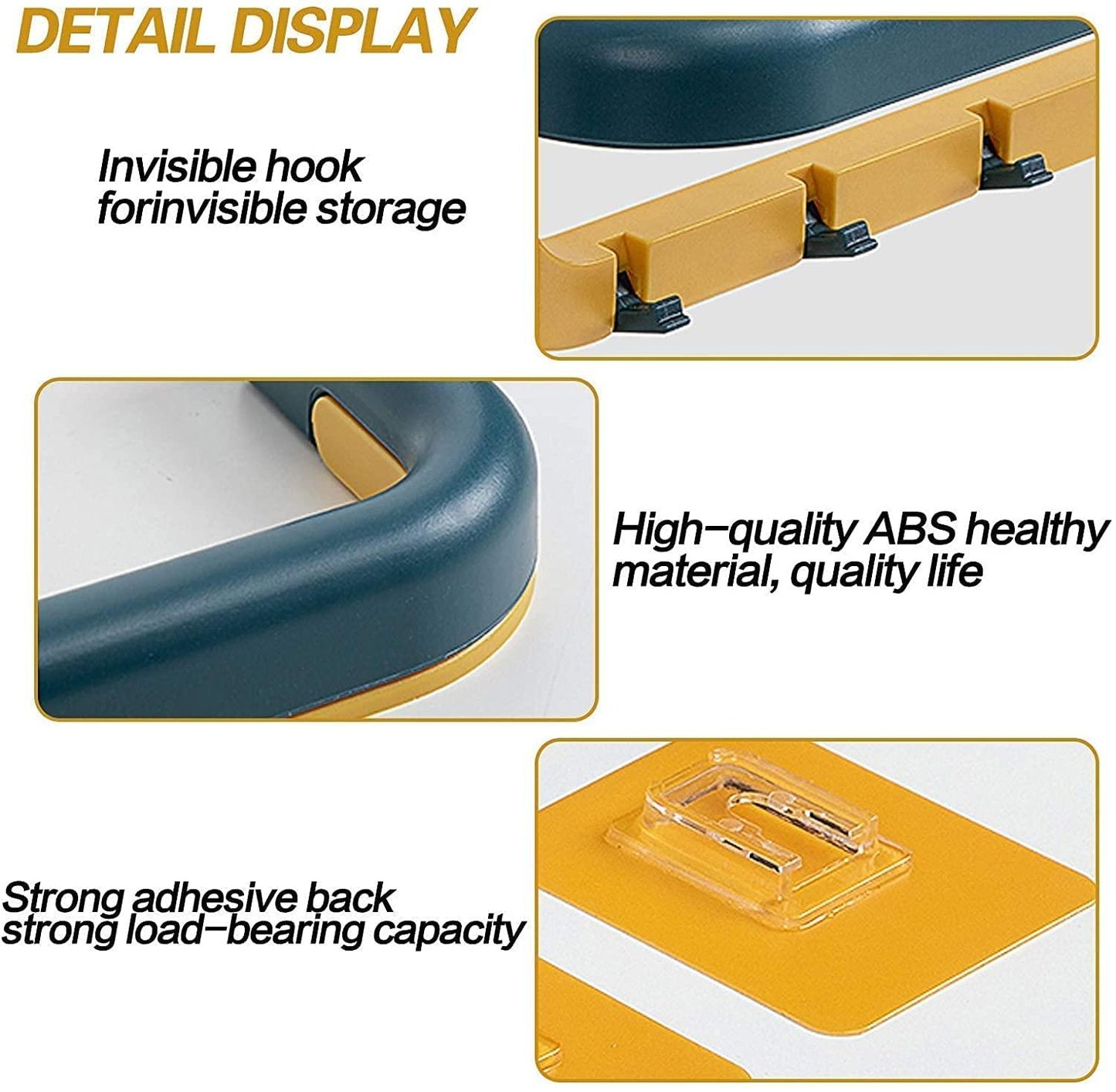 Double Layer Wall-Mounted Plastic Towel Rack with Hooks – Foldable & Space-Saving Bathroom Organizer (Pack of 1)