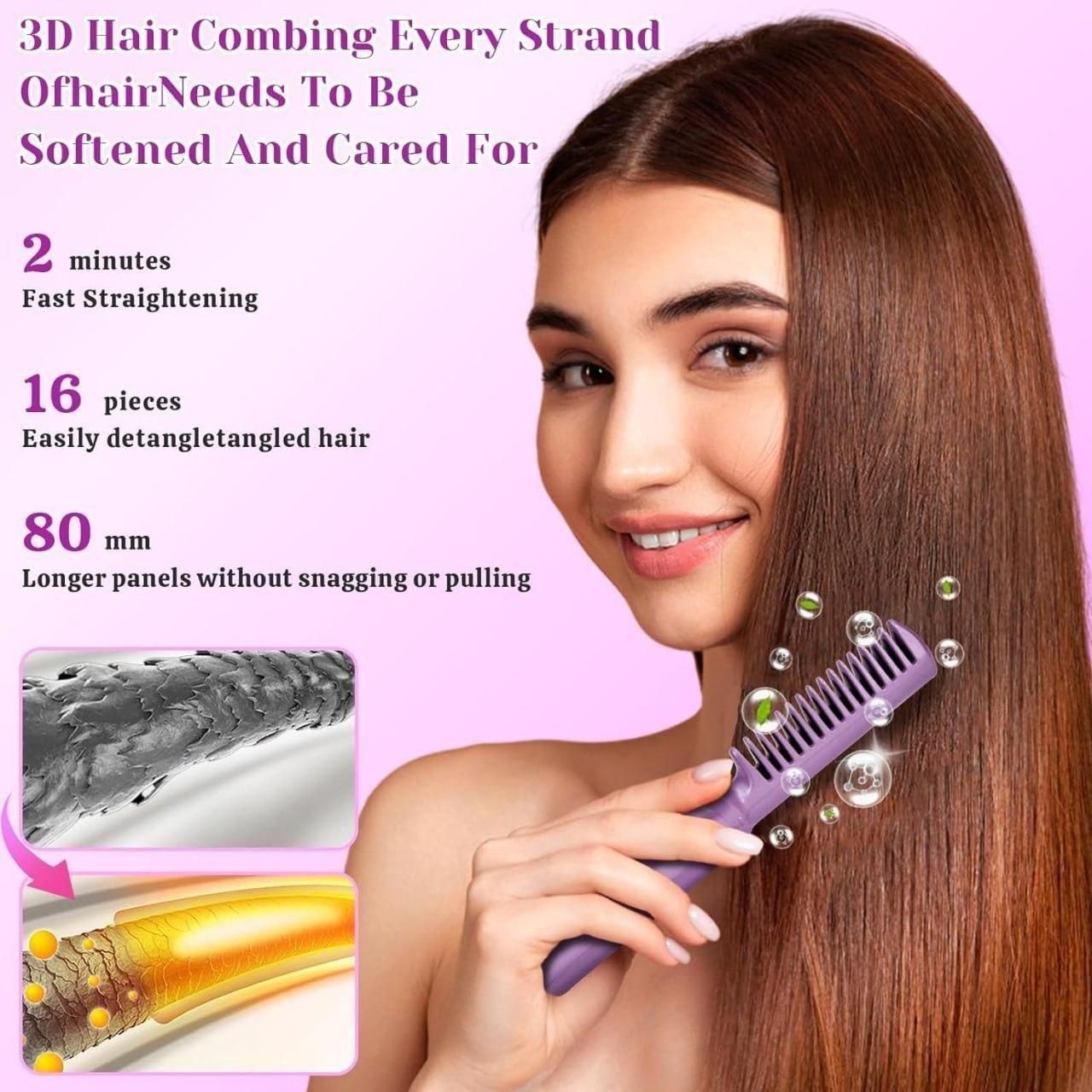 Meneflix Cordless Mini Hair Straightener – Rechargeable Hot Comb | Portable Adjustable Styler for Quick Touch-Ups
