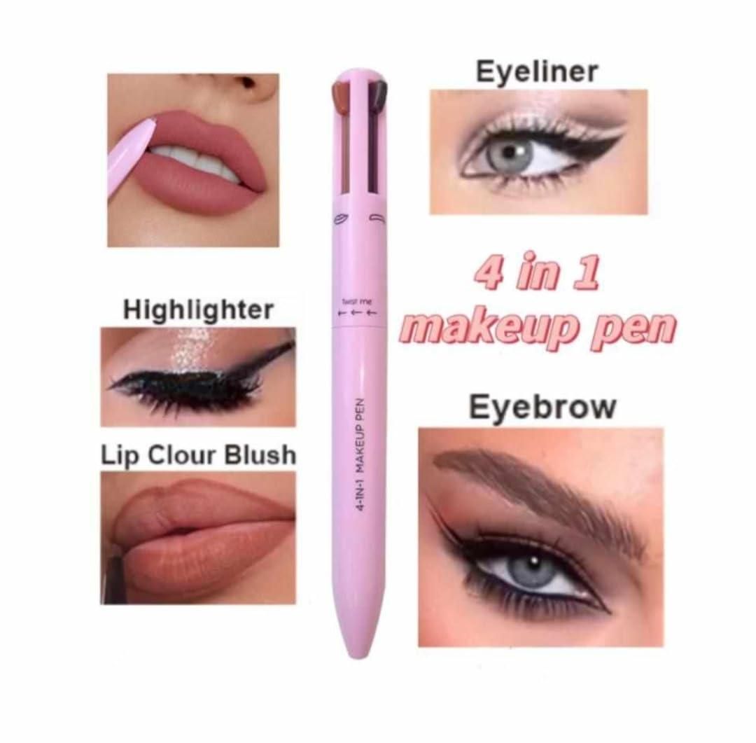 Katelia Beauty 4-in-1 Touch-Up Makeup Pen – Concealer, Liner, Lip/Blush & Brightener | Light Shade (Pack of 1)