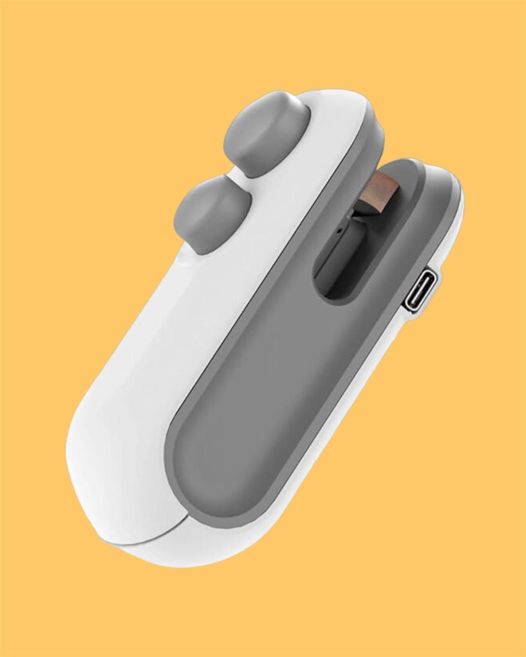 2-in-1 USB Rechargeable Mini Bag Sealer with Cutter | Portable Heat Seal Machine with Magnetic Base