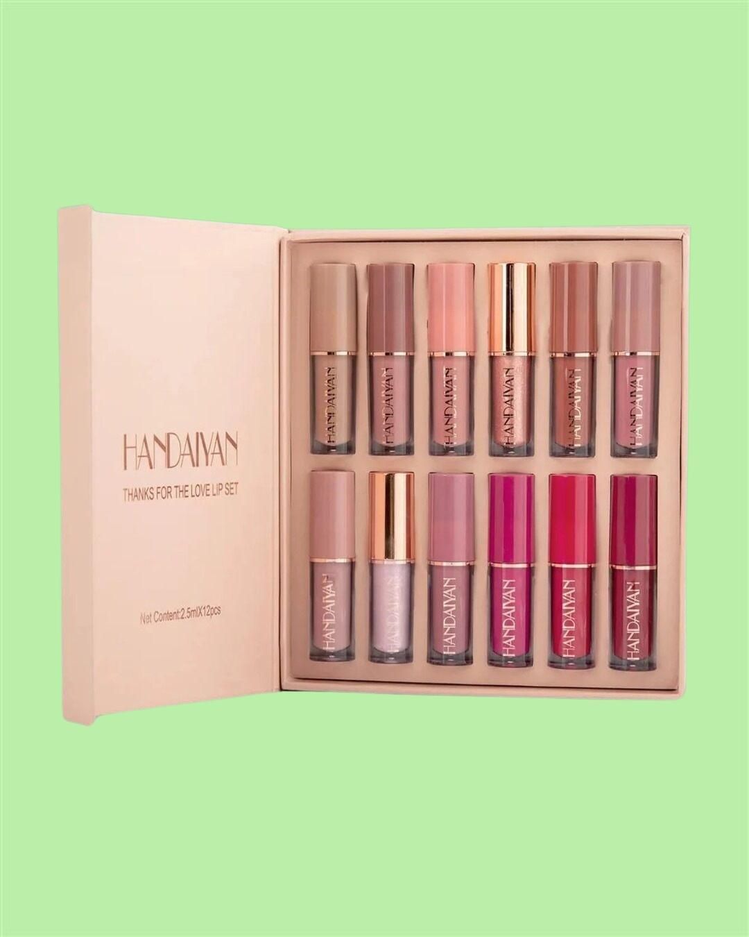 Velvet Matte Liquid Lipstick Set – 12 Shades | Long-Lasting, Waterproof & Smudge-Proof Lip Color for Women
