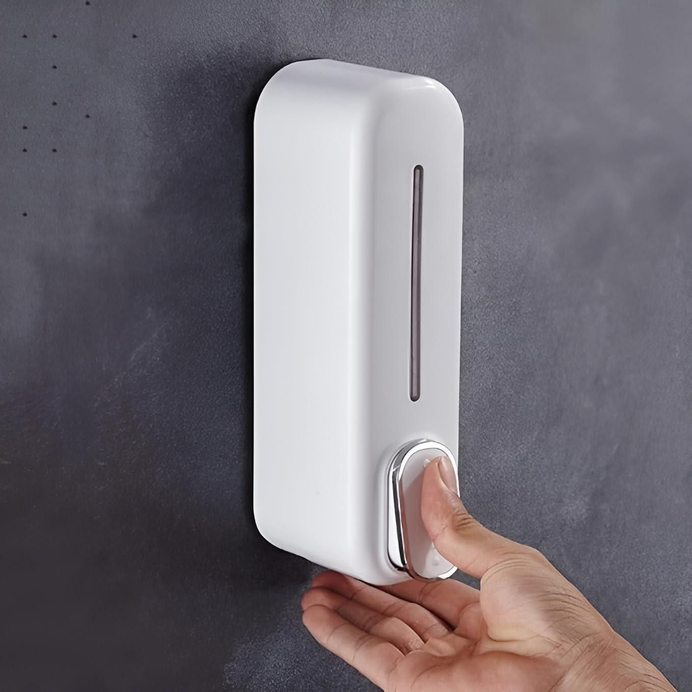 Wall-Mounted Manual Soap Dispenser – Push Press Design | Compact Plastic Bathroom Dispenser (Pack of 1)