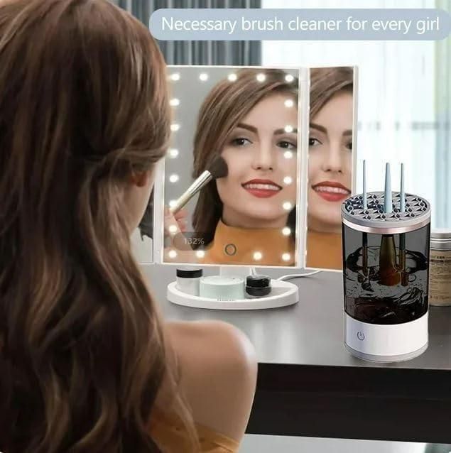 Electric Makeup Brush Cleaner – USB Rechargeable Deep Cleaning Device | Automatic Spinner for Cosmetic Brushes