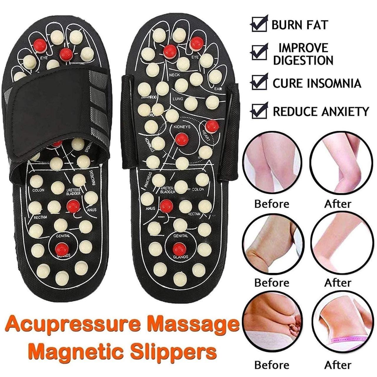 Acupressure & Magnetic Therapy Paduka Slippers – Foot Reflexology Sandals for Pain Relief & Blood Circulation (Unisex)