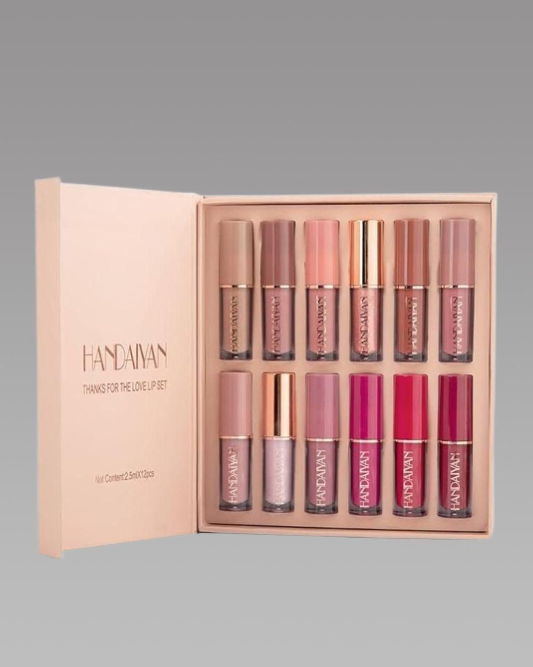 Velvet Matte Liquid Lipstick Set – 12 Shades | Long-Lasting, Waterproof & Smudge-Proof Lip Color for Women