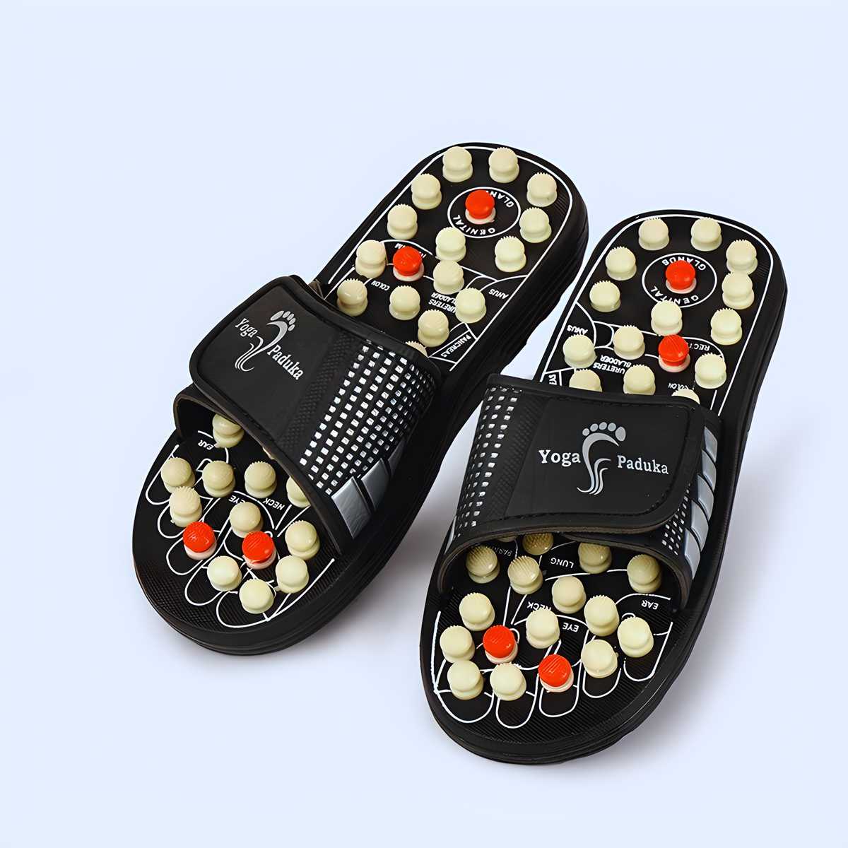 Acupressure & Magnetic Therapy Paduka Slippers – Foot Reflexology Sandals for Pain Relief & Blood Circulation (Unisex)