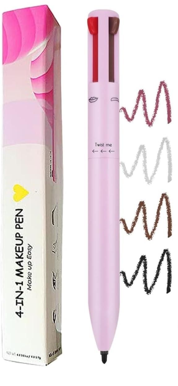 Katelia Beauty 4-in-1 Touch-Up Makeup Pen – Concealer, Liner, Lip/Blush & Brightener | Light Shade (Pack of 1)