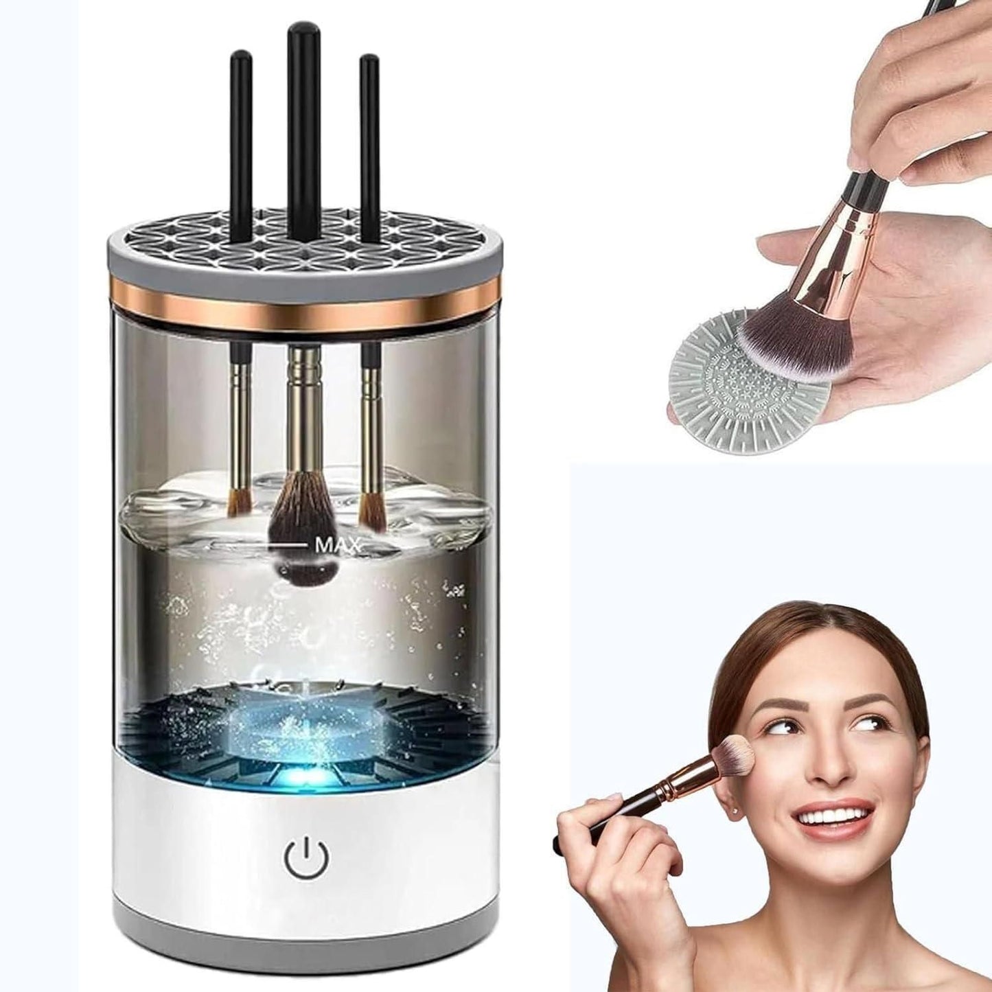 Electric Makeup Brush Cleaner – USB Rechargeable Deep Cleaning Device | Automatic Spinner for Cosmetic Brushes