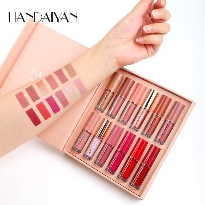 Velvet Matte Liquid Lipstick Set – 12 Shades | Long-Lasting, Waterproof & Smudge-Proof Lip Color for Women
