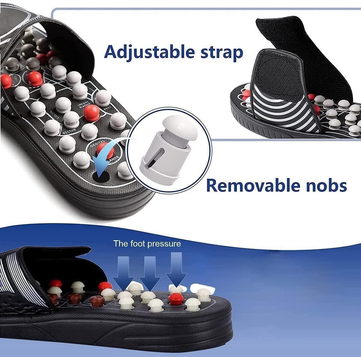 Acupressure & Magnetic Therapy Paduka Slippers – Foot Reflexology Sandals for Pain Relief & Blood Circulation (Unisex)