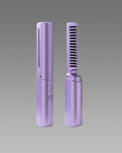 Meneflix Cordless Mini Hair Straightener – Rechargeable Hot Comb | Portable Adjustable Styler for Quick Touch-Ups