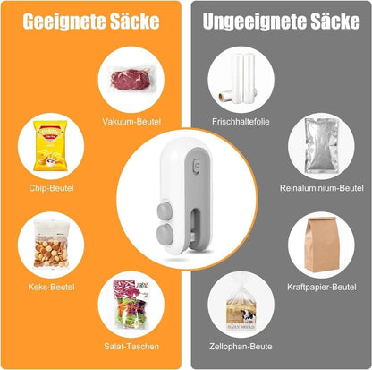 2-in-1 USB Rechargeable Mini Bag Sealer with Cutter | Portable Heat Seal Machine with Magnetic Base