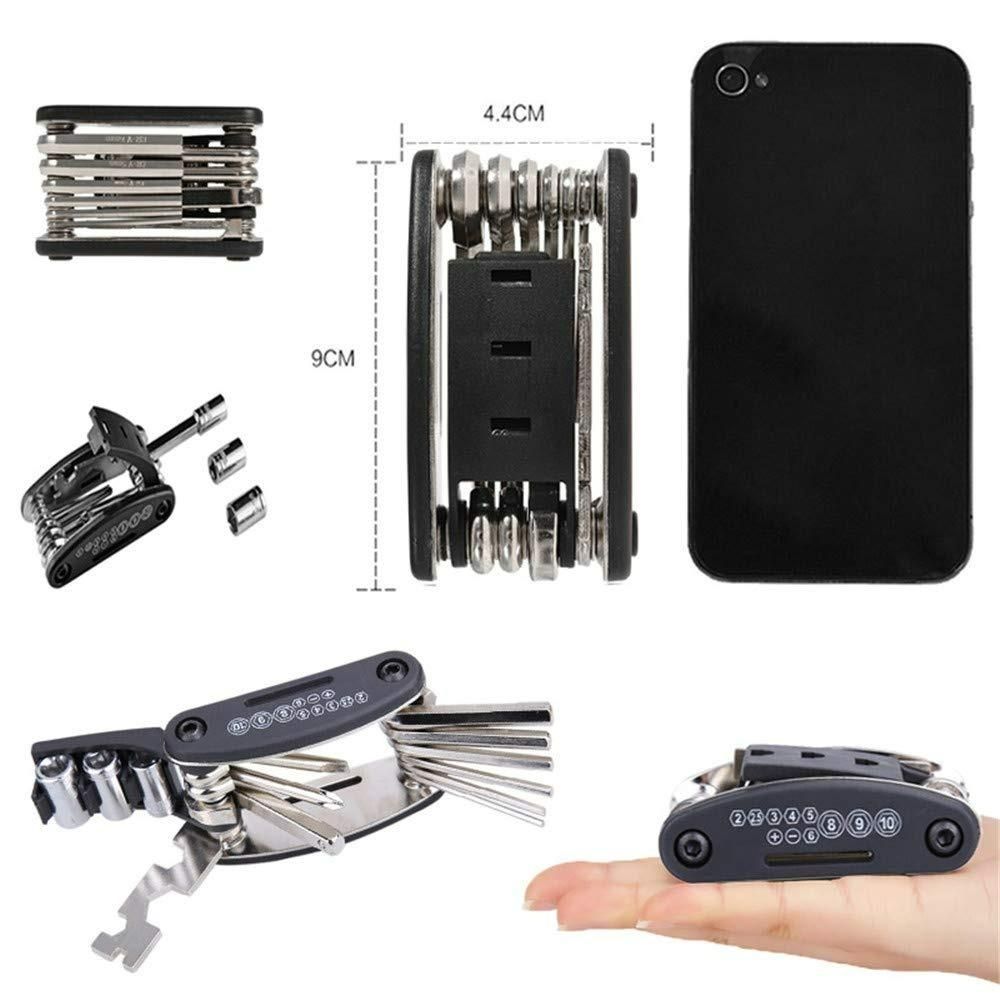 15-in-1 Multipurpose Bicycle & Home Tool Kit – Compact Alloy Steel Wrench Set (Pack of 1)