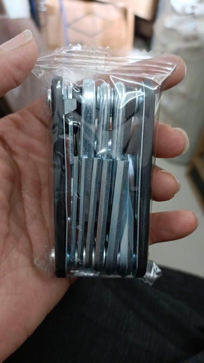 15-in-1 Multipurpose Bicycle & Home Tool Kit – Compact Alloy Steel Wrench Set (Pack of 1)