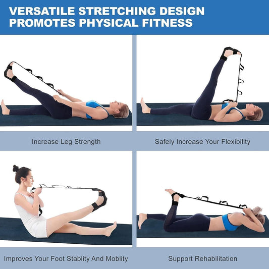 Foot & Leg Stretcher Belt – Flexibility Trainer for Yoga, Dance, Rehab & Sports Recovery (Pack of 1)