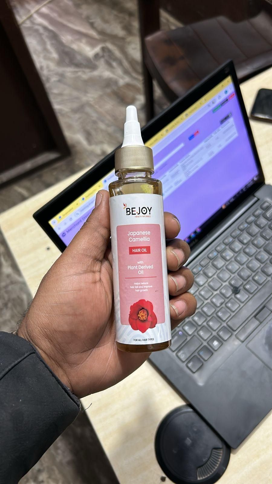 Bejoy Japanese Camellia Hair Oil – 120ml (Pack of 2) | Nourishing Blend with Sesame, Coconut & Vitamin E