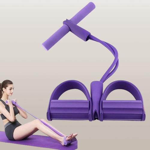 4-Tube Yoga Pedal Puller Resistance Band – Full Body Fitness & Stretching Equipment