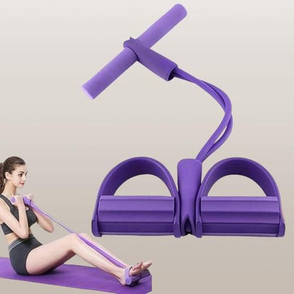 4-Tube Yoga Pedal Puller Resistance Band – Full Body Fitness & Stretching Equipment