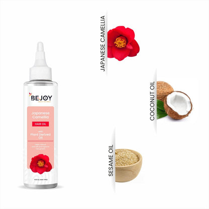 Bejoy Japanese Camellia Hair Oil – 120ml (Pack of 2) | Nourishing Blend with Sesame, Coconut & Vitamin E