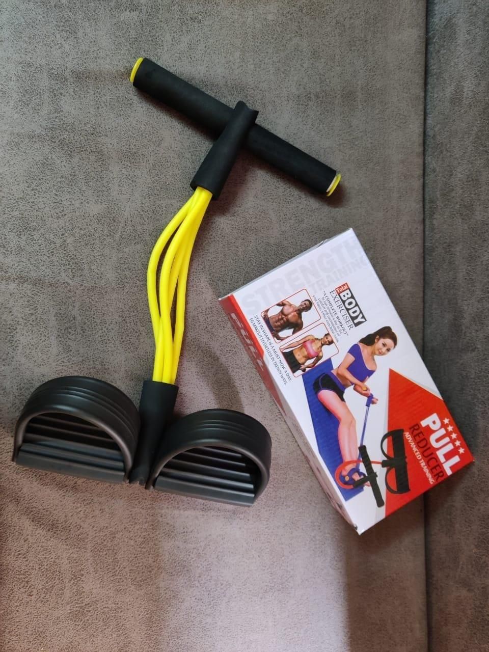 4-Tube Yoga Pedal Puller Resistance Band – Full Body Fitness & Stretching Equipment