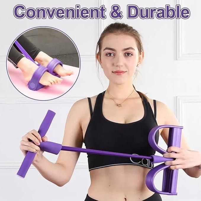 4-Tube Yoga Pedal Puller Resistance Band – Full Body Fitness & Stretching Equipment