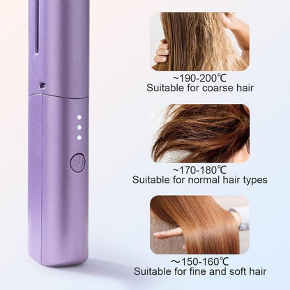 Meneflix Cordless Mini Hair Straightener – Rechargeable Hot Comb | Portable Adjustable Styler for Quick Touch-Ups