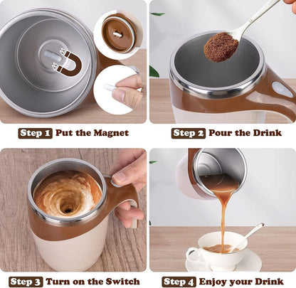 Self-Stirring Magnetic Mug – Automatic Mixer Cup for Coffee, Tea & Drinks | USB Rechargeable (Pack of 1)