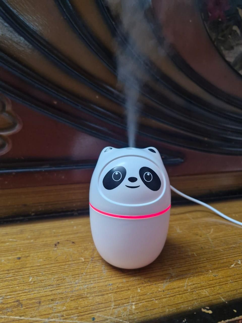 Mini Panda Cool Mist Humidifier – 220ml | Portable Room Humidifier with Colorful Night Light