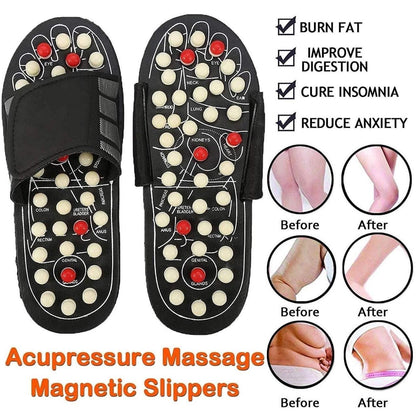 Acupressure & Magnetic Therapy Paduka Slippers – Foot Reflexology Sandals for Pain Relief & Blood Circulation (Unisex)
