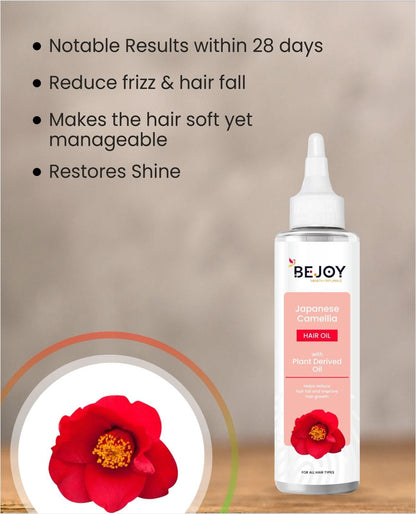Bejoy Japanese Camellia Hair Oil – 120ml (Pack of 2) | Nourishing Blend with Sesame, Coconut & Vitamin E