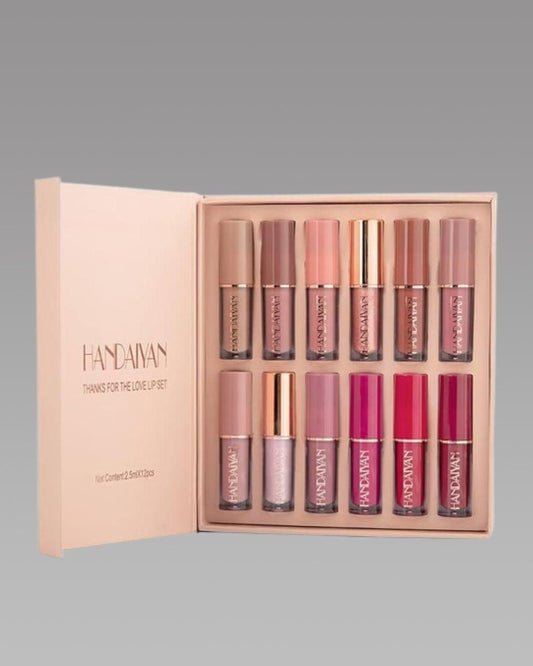 Velvet Matte Liquid Lipstick Set – 12 Shades | Long-Lasting, Waterproof & Smudge-Proof Lip Color for Women