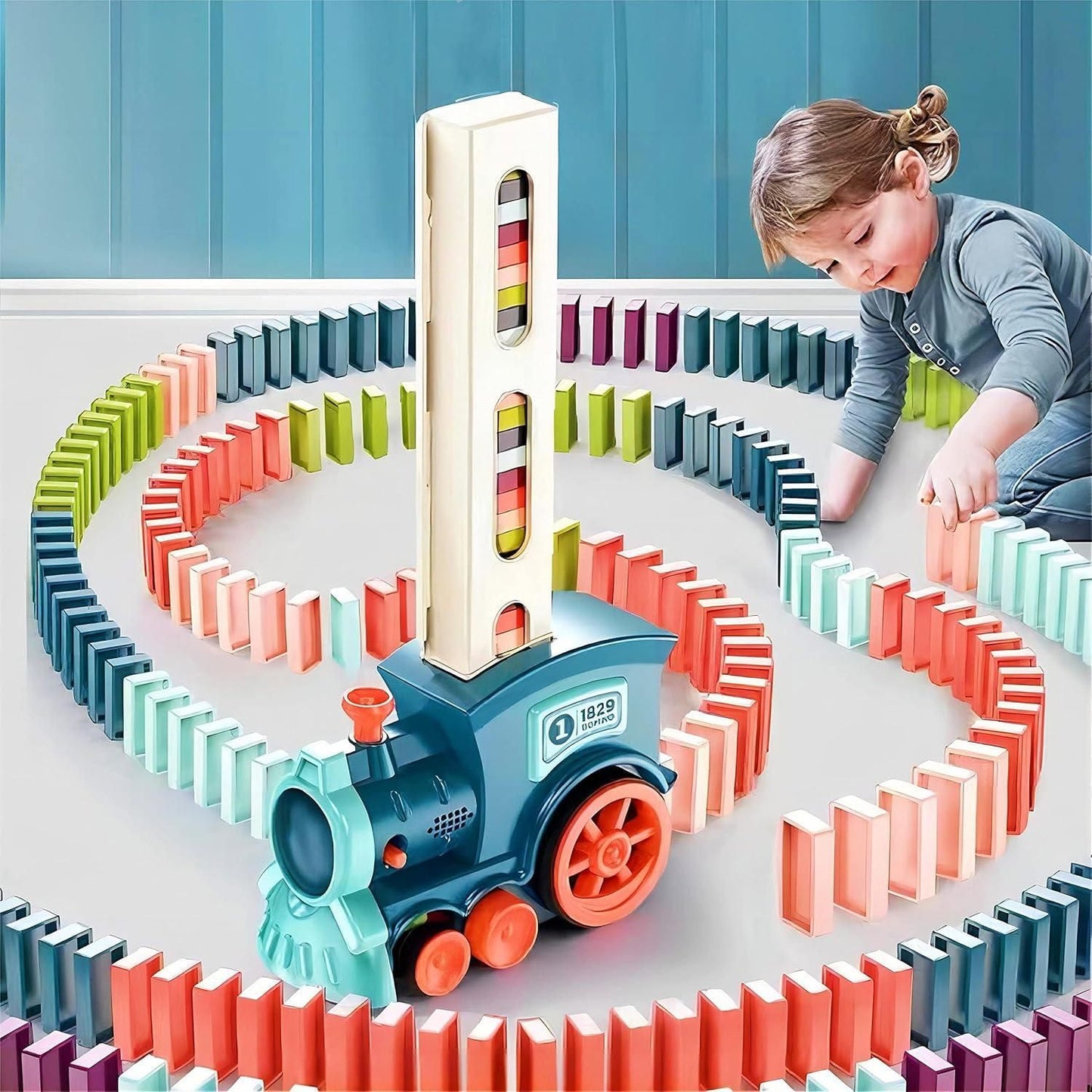 Domino Train Toy for Kids – Colorful, Fun & Safe with Sound Effects (40 Pieces)