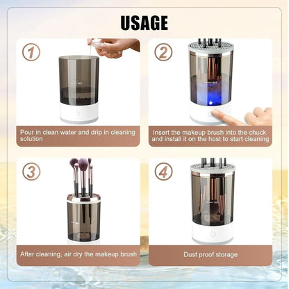 Electric Makeup Brush Cleaner – USB Rechargeable Deep Cleaning Device | Automatic Spinner for Cosmetic Brushes