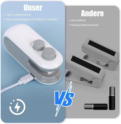2-in-1 USB Rechargeable Mini Bag Sealer with Cutter | Portable Heat Seal Machine with Magnetic Base