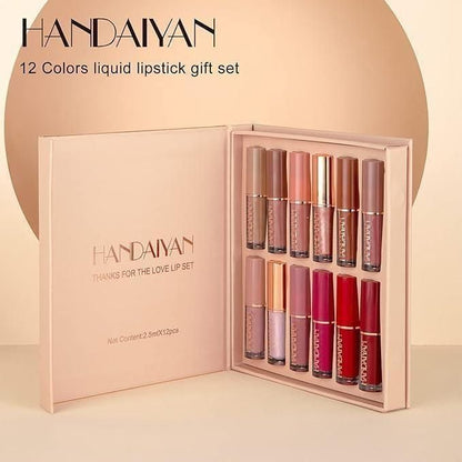 Velvet Matte Liquid Lipstick Set – 12 Shades | Long-Lasting, Waterproof & Smudge-Proof Lip Color for Women