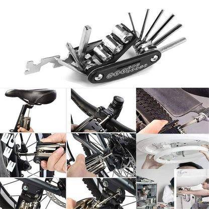 15-in-1 Multipurpose Bicycle & Home Tool Kit – Compact Alloy Steel Wrench Set (Pack of 1)