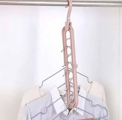 Adjustable & Foldable Multi-Functional Plastic Hangers – Anti-Slip Clothes Drying Rack (Multicolor, Pack of 3)